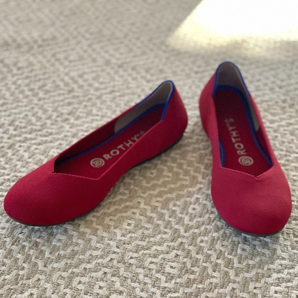 Rothy's Classic Round Toe Flat Red